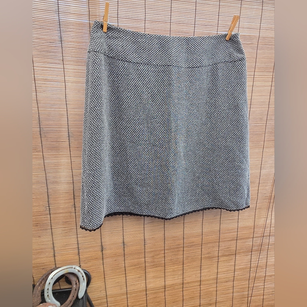 Style & Co Textured Black White Pencil Skirt Size 14 | Classic Career Midi